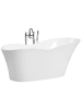Beliani Freistehende Badewannen DULCINA in Weiß/Silber - (W) 80 x (H) 74 x (L) 170 cm