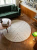KADIMA DESIGN Rundteppich Berber weich wohnlich Wohnzimmer Schlafzimmer gemütlich in Creme