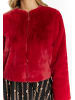 faina Faux Fur Jacke in Rot