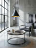 KADIMA DESIGN Couchtisch Hammerschlag | Alu Silber/Schwarz, 62x62cm, Tablett in Silber