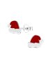 Alexander York Kinderohrstecker WEIHNACHTSMÜTZE in 925 Sterling Silber, 2-tlg. in red