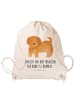Mr. & Mrs. Panda Jutebeutel Hund Flauschig mit Spruch in Creme