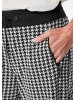 GOLDNER Kurzgröße:  Moderne Viskosehose mit Jacquardmuster in schwarz / gemustert