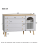 ABRIHOME Sideboard 4 breite Schubladen Kommode in Weiß/Braun