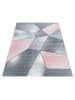 KADIMA DESIGN Teppich Kurzflor Geometrisch Polypropylen Wohnzimmer in Pink