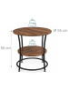 relaxdays Beistelltisch in Braun/ Schwarz - (H)55 x ø 55 cm