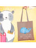Mr. & Mrs. Panda Tasche Wal Konfetti mit Spruch in Braun Pastell