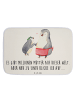 Mr. & Mrs. Panda Badteppich Pinguin mit Kind mit Spruch in Weiß