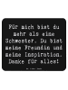 Mr. & Mrs. Panda Mauspad Spruch Meine Schwester mit Spruch in Schwarz