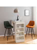 home24 home24 Barstuhl aus Cord-Samt & lackiertem Eisen in Dunkelgrün, 47 x 97 x 53 cm in Dunkelgrün