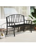 COSTWAY Gartenbank Metall 129x53x93cm in Schwarz