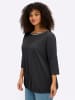 sheego 3/4-Arm-Shirt in schwarz
