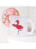 Mr. & Mrs. Panda Glas Flamingo Yoga ohne Spruch in Transparent