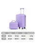 ABRIHOME Kofferset Hartschale mit Kosmetiktasche in lila