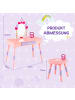 COSTWAY 2 in 1 Schminktisch Kinder Set in Rosa