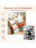 COSTWAY Rollwagen mit 12 stapelbaren Schubladen in Beige