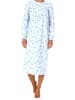 NORMANN Finett Nachthemd Knopfleiste am Hals - 37483 in blau