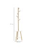 HOMCOM Garderobenständer-39,5L x 39,5B x 171H cm-Naturholz