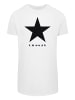 F4NT4STIC Long Cut T-Shirt David Bowie Star Logo in weiß