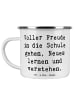 Mr. & Mrs. Panda Kaffeebecher Spruch Schulanfang Freude mit Spruch in Weiß