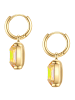 Yokoamii Creolen aus Messing mit Glas in gelbgold