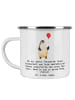 Mr. & Mrs. Panda Tasse Emaille Turnen Trainerin mit Spruch in Weiß