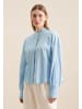 Seidensticker Stehkragenbluse Oversized in Mittelblau