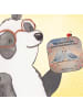Mr. & Mrs. Panda Glas-Untersetzer Turteltauben Liebe Design mit ... in Weiß
