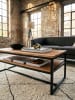 KADIMA DESIGN Couchtisch 100x60x45 cm Massivholz Metall Sofatisch Wohnzimmertisch