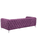 Beliani 3-Sitzer Sofa SOTRA in Violett/Silber - (W) 224 x (H) 70 x (L) 85 cm