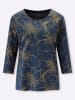 Sieh an! 3/4-Arm-Shirt in dunkelblau-goldfarben-bedruckt