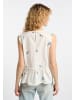 DreiMaster Vintage Damen Top in Wollweiss Blau