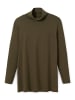 sheego Langarmshirt in dunkelkhaki