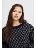 ICHI Strickpullover IHALVINO MS 20121705 moderner Strickpullover in schwarz