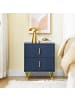 SoBuy Nachttisch in Matt-Marineblau - (W) 36 x (H) 47 x (L) 40 cm