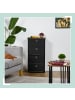 relaxdays Kommode in Schwarz/ Braun - (B)43 X (H)85 x (T)33 cm