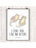 Mr. & Mrs. Panda Bild Otter Hände halten mit Spruch in Weiß