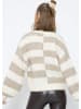 SASSYCLASSY Oversize Strick-Pullover in Beige, Weiß