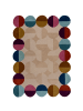 KADIMA DESIGN Wollteppich Scallop Muster, Geometrisch, Wohnzimmer in Multicolor-Beige