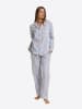 Hanro Pyjamahose Loungy Nights in powder blue stripe