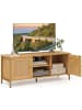 COSTWAY TV-Schrank Rattan 120x40x48cm in Hellbraun