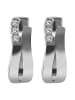 Adeliás Damen Ohrringe – Klappcreole aus 925 Silber mit Zirkonia in silber