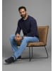 Man's World Polokragenpullover in dunkelblau meliert