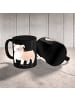 Mr. & Mrs. Panda Kaffeetasse Englische Bulldogge Freunde mit Spruch in Schwarz