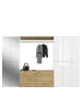 xonox.home Garderoben-Set  (B/H/T: 273x193x34 cm) in weiß / Artisan Eiche Nachbildung