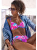 Sunseeker Bügel-Bikini-Top in pink-blau bedruckt