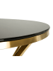 Mauro Ferretti Bartisch aus gold-schwarzem Metall und Glas (Ø 60x108 cm)