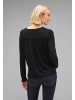 Street One Chiffon Langarmshirt in Schwarz