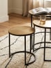 KADIMA DESIGN Eleganter Satztisch Metall Rund, 3er Set, Aluminium Gold/Schwarz