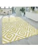 KADIMA DESIGN Teppich Kurzflor Rautenmuster Wohnzimmer schmutzabweisend in Gelb